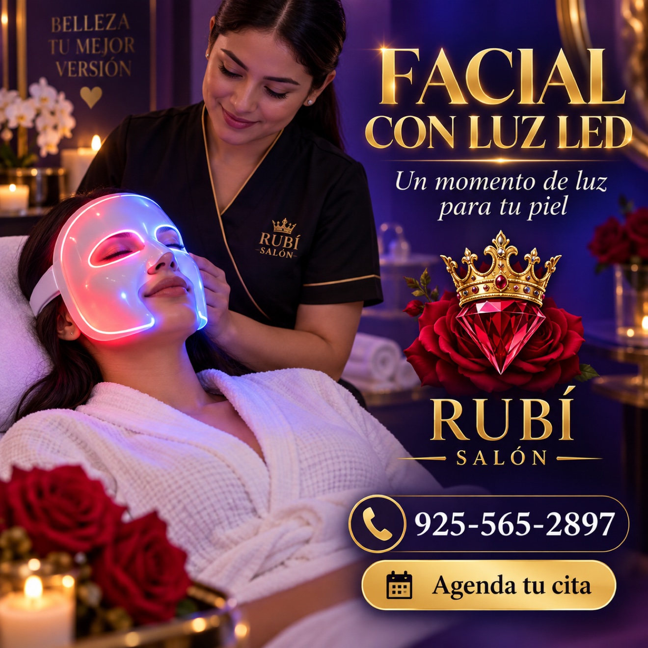 Facial con Luz LED
